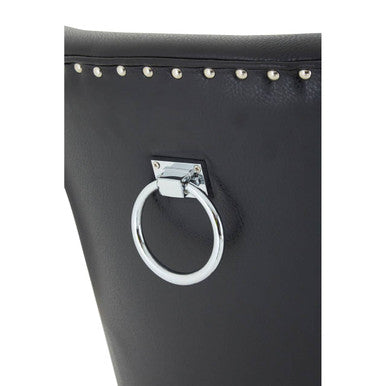Rodeo Black Leather Effect Ring Back Dining Chair