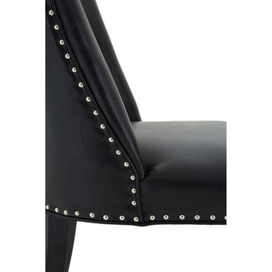 Rodeo Black Leather Effect Ring Back Dining Chair