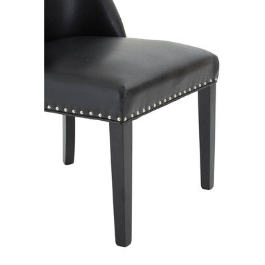 Rodeo Black Leather Effect Ring Back Dining Chair