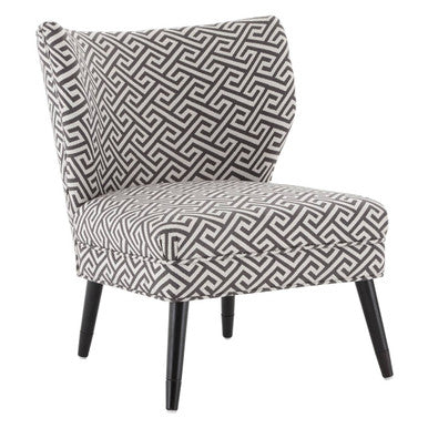 Regents Park Black and Cream Greek Key Design Accent Chair