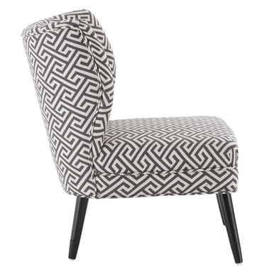 Regents Park Black and Cream Greek Key Design Accent Chair