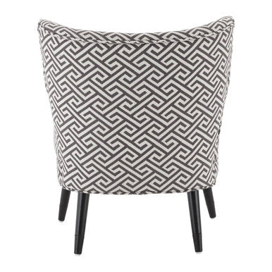 Regents Park Black and Cream Greek Key Design Accent Chair