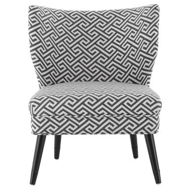 Regents Park Black and Cream Greek Key Design Accent Chair