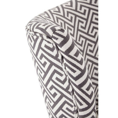 Regents Park Black and Cream Greek Key Design Accent Chair