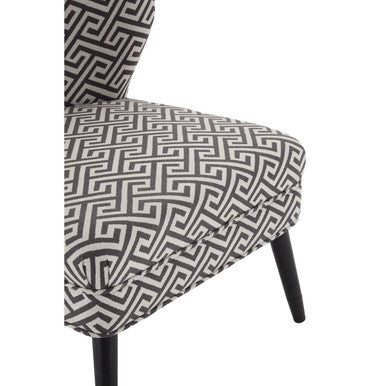 Regents Park Black and Cream Greek Key Design Accent Chair