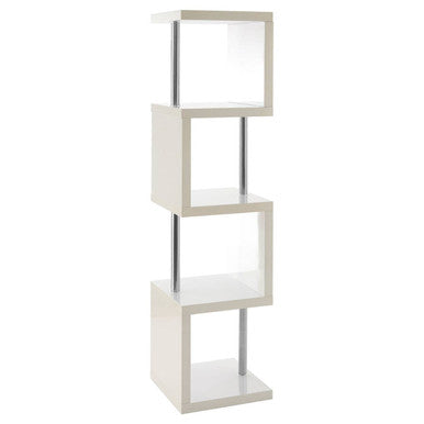 Maze White Gloss Finish 4 Tier Shelf Unit