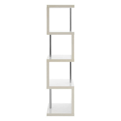 Maze White Gloss Finish 4 Tier Shelf Unit