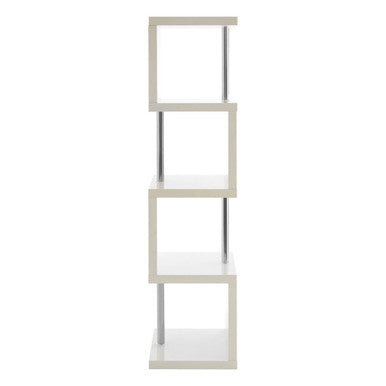 Maze White Gloss Finish 4 Tier Shelf Unit