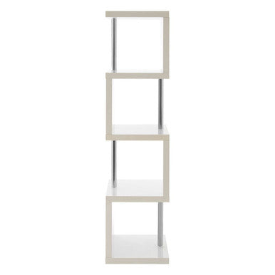 Maze White Gloss Finish 4 Tier Shelf Unit