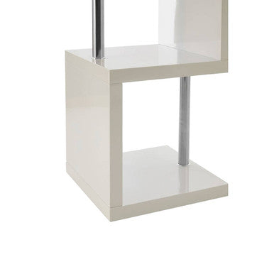 Maze White Gloss Finish 4 Tier Shelf Unit