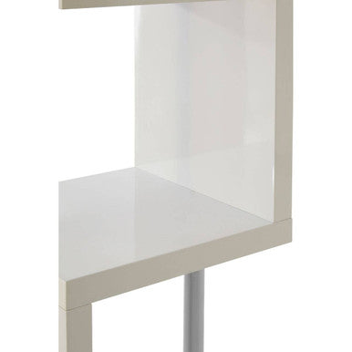 Maze White Gloss Finish 4 Tier Shelf Unit