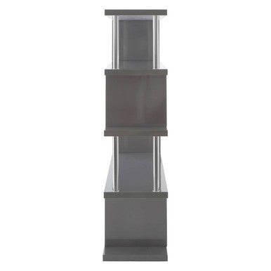 Maze Grey Gloss Finish 4 Tier Wide Shelf Unit