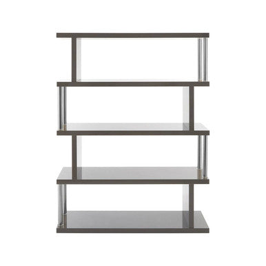 Maze Grey Gloss Finish 4 Tier Wide Shelf Unit