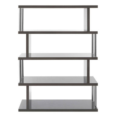 Maze Grey Gloss Finish 4 Tier Wide Shelf Unit
