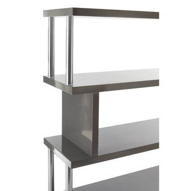 Maze Grey Gloss Finish 4 Tier Wide Shelf Unit