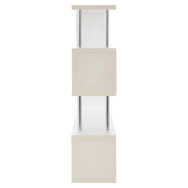Maze White Gloss Finish 4 Tier Wide Shelf Unit