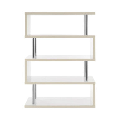 Maze White Gloss Finish 4 Tier Wide Shelf Unit