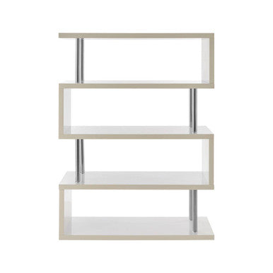 Maze White Gloss Finish 4 Tier Wide Shelf Unit