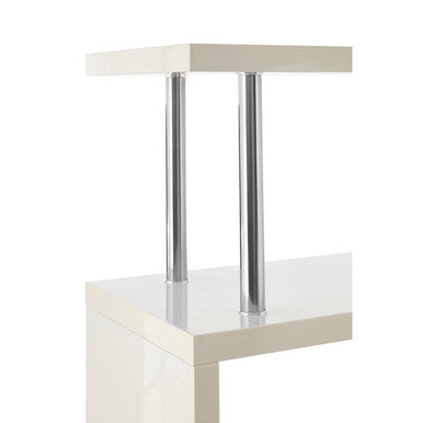 Maze White Gloss Finish 4 Tier Wide Shelf Unit