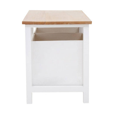 Newport White Wooden 2 Drawer Bench