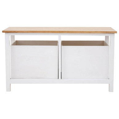 Newport White Wooden 2 Drawer Bench
