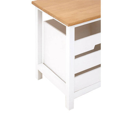 Newport White Wooden 2 Drawer Bench
