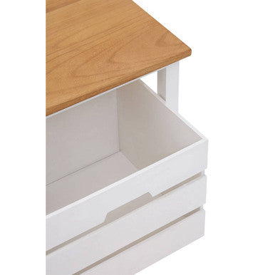 Newport White Wooden 2 Drawer Bench