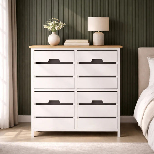 White Wooden 4 Drawer Chest
