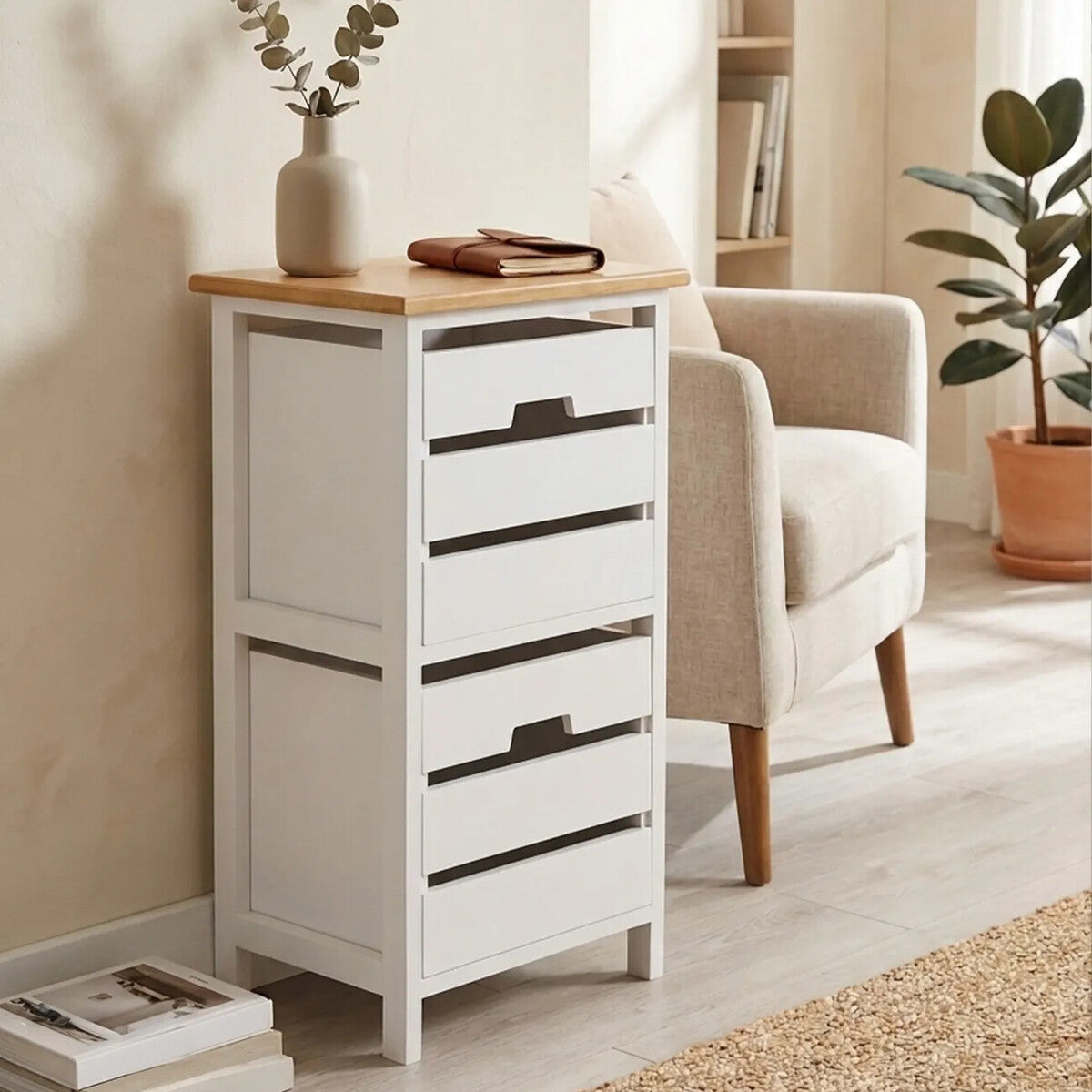 Newport White Wooden 2 Drawer Chest