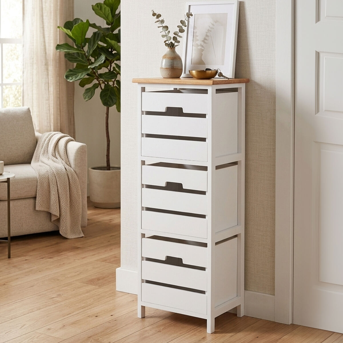 Newport White Wooden 3 Drawer Chest