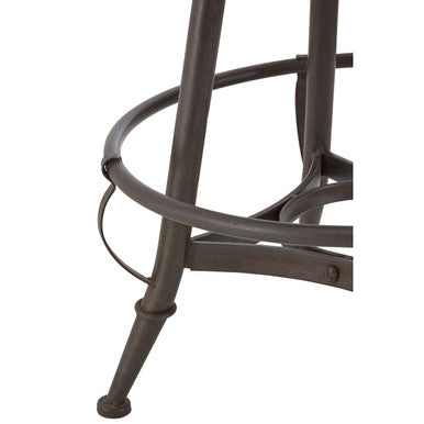 New Foundry Wooden and Black Metal Adjustable Bar Chair