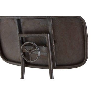 New Foundry Wooden and Black Metal Adjustable Bar Chair