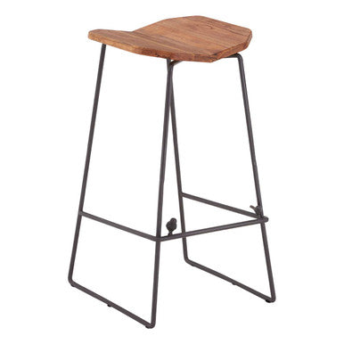 New Foundry Elm Wood Bar Stool