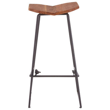 New Foundry Elm Wood Bar Stool
