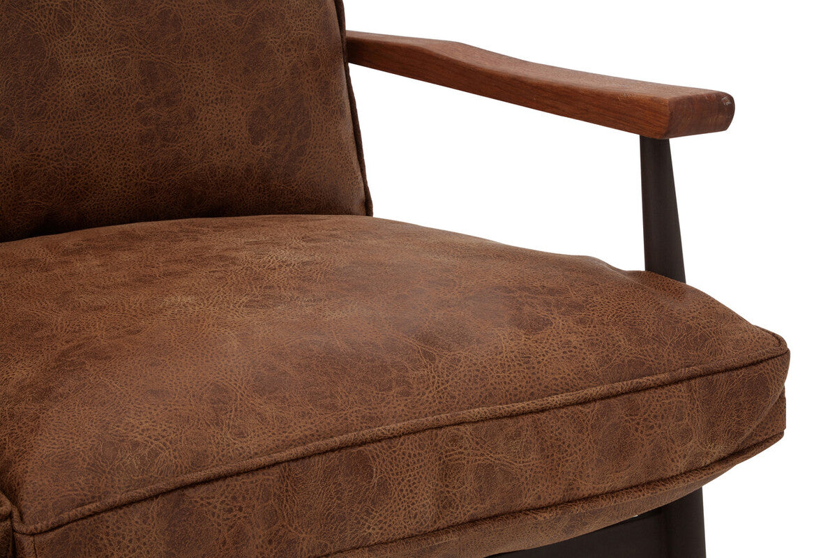 New Foundry Brown Leather Effect 2 Seater Sofa