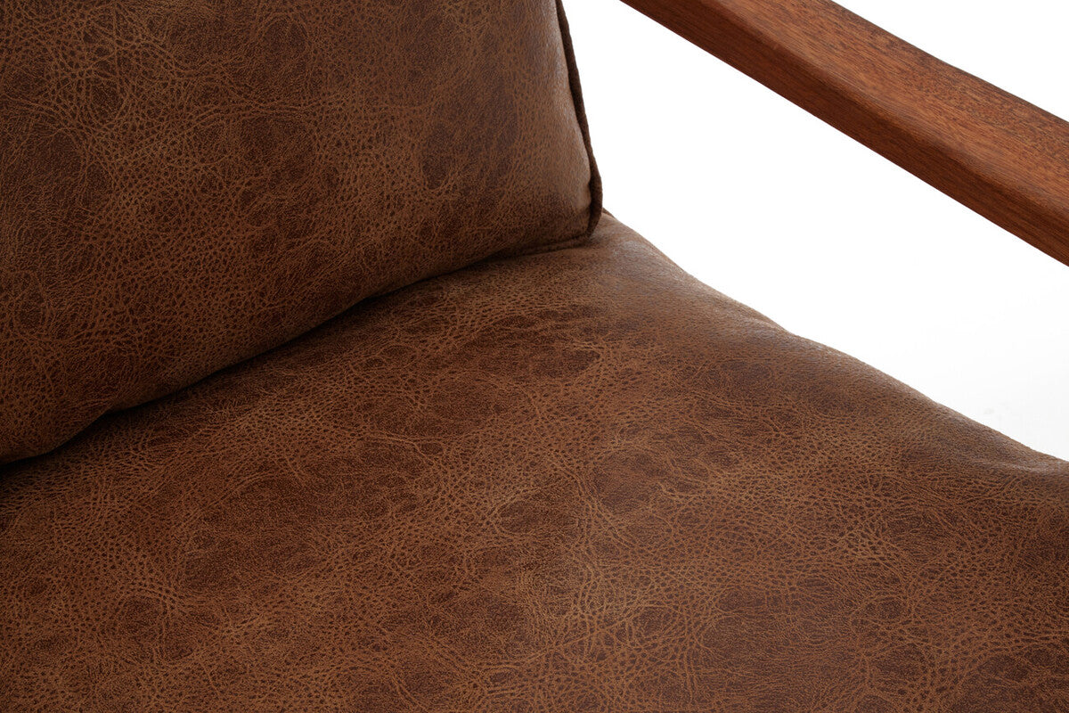 New Foundry Brown Leather Effect 2 Seater Sofa