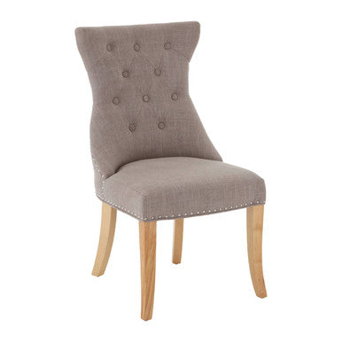 Regents Park Mink Linen Button Tufted Dining Chair