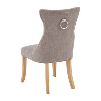Regents Park Mink Linen Button Tufted Dining Chair