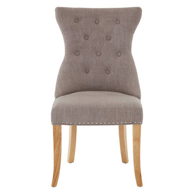 Regents Park Mink Linen Button Tufted Dining Chair