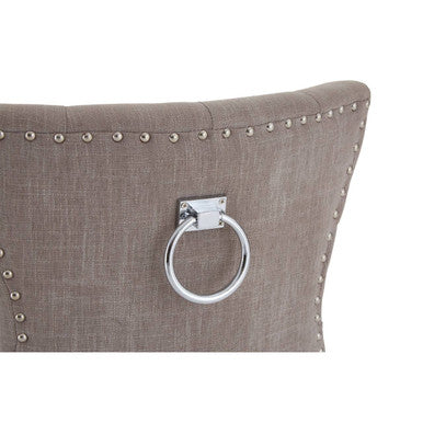 Regents Park Mink Linen Button Tufted Dining Chair