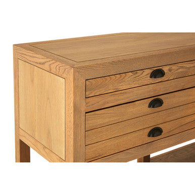 Lyon Grey Wash Oak Wood 6 Drawer Sideboard