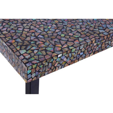 Fusion Black Crackle Shell Mosaic Console Table