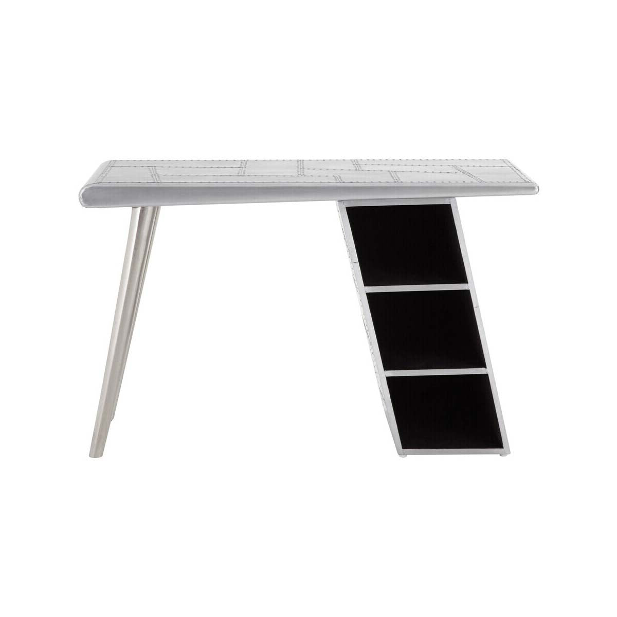 Avro Aluminium Wing Desk with Shelves