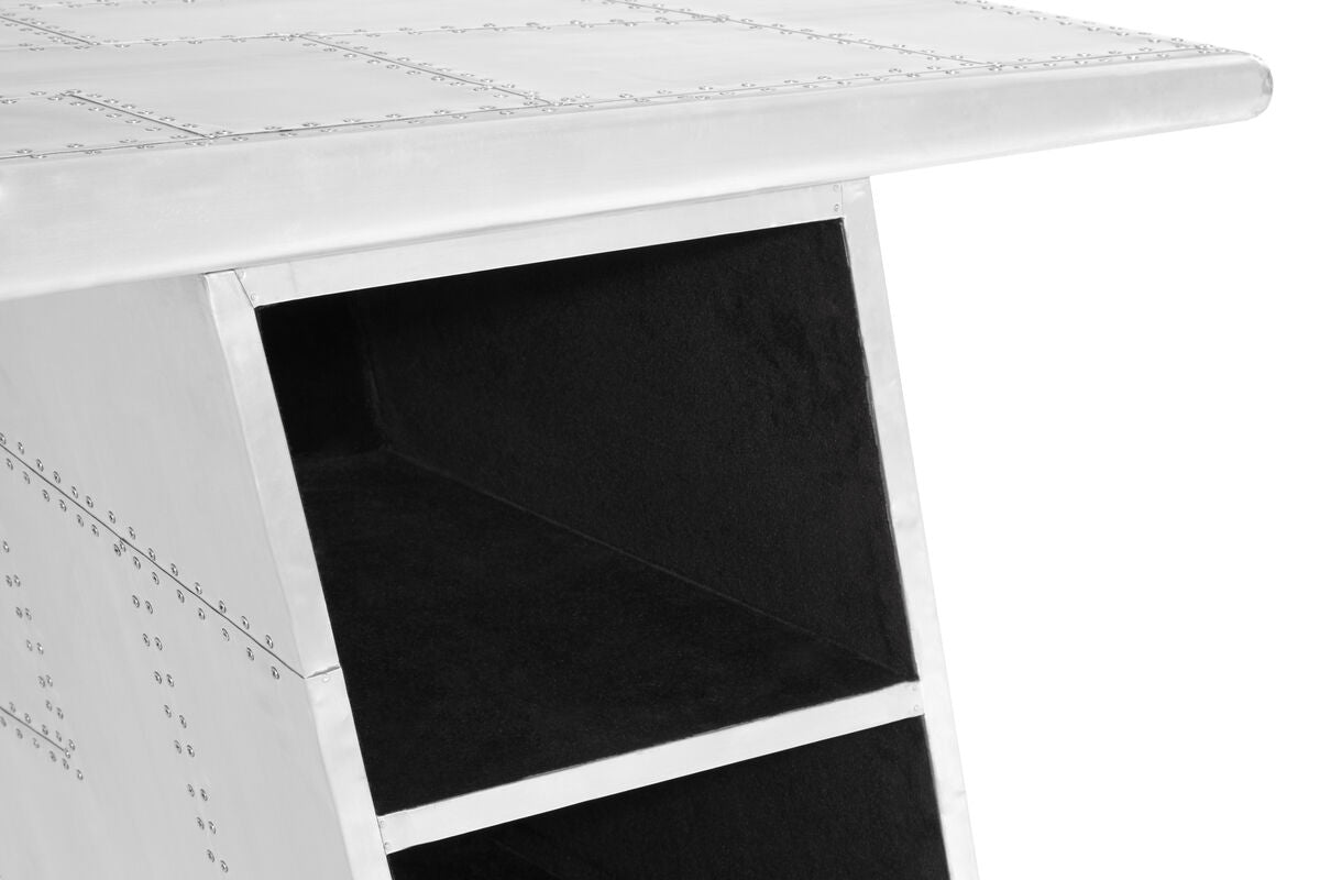 Avro Aluminium Wing Desk with Shelves