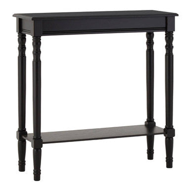 Heritage Black Wooden Console Table with Lower Shelf