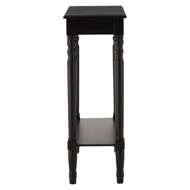 Heritage Black Wooden Console Table with Lower Shelf