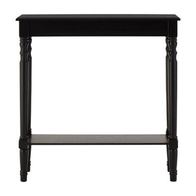 Heritage Black Wooden Console Table with Lower Shelf