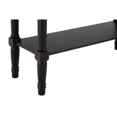 Heritage Black Wooden Console Table with Lower Shelf