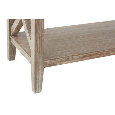 Heritage Natural Wash Wooden 2 Tier Bookshelf