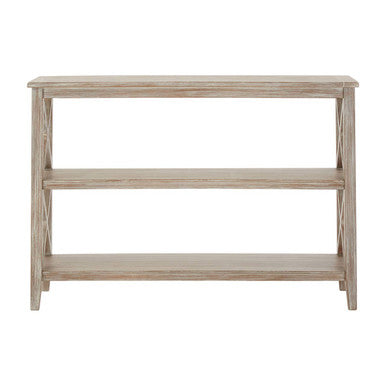 Heritage Natural Wash Wooden Large 2 Tier Bookshelf